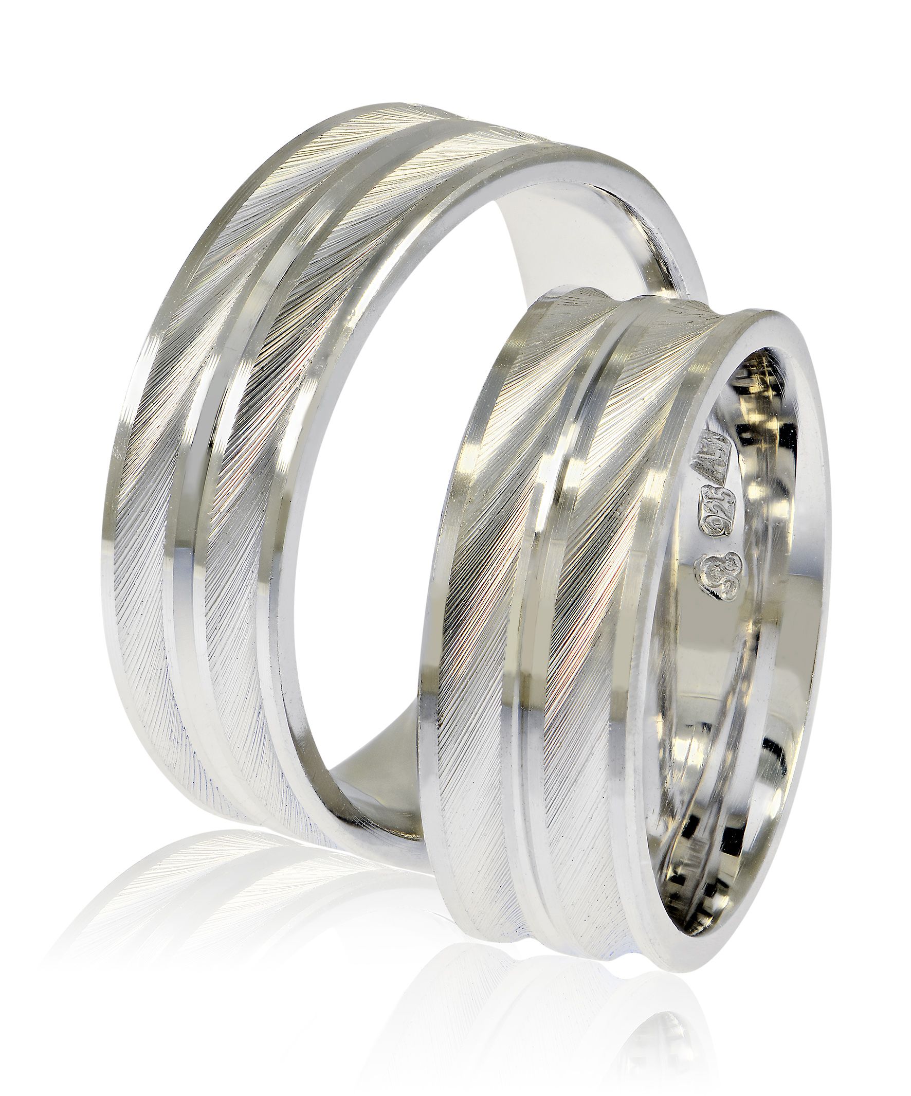 White gold wedding rings 7mm (code SS12)